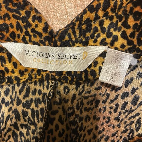 VTG Victoria Secret Collection Gold Label S Fuzzy Leopard Animal Print Lingerie - Picture 7 of 8
